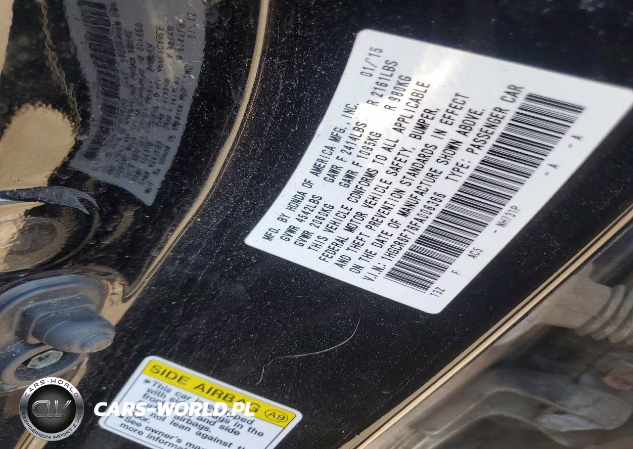 2015 Honda Accord Touring Hybrid VIN:1HGCR6F76FA006366 - 12