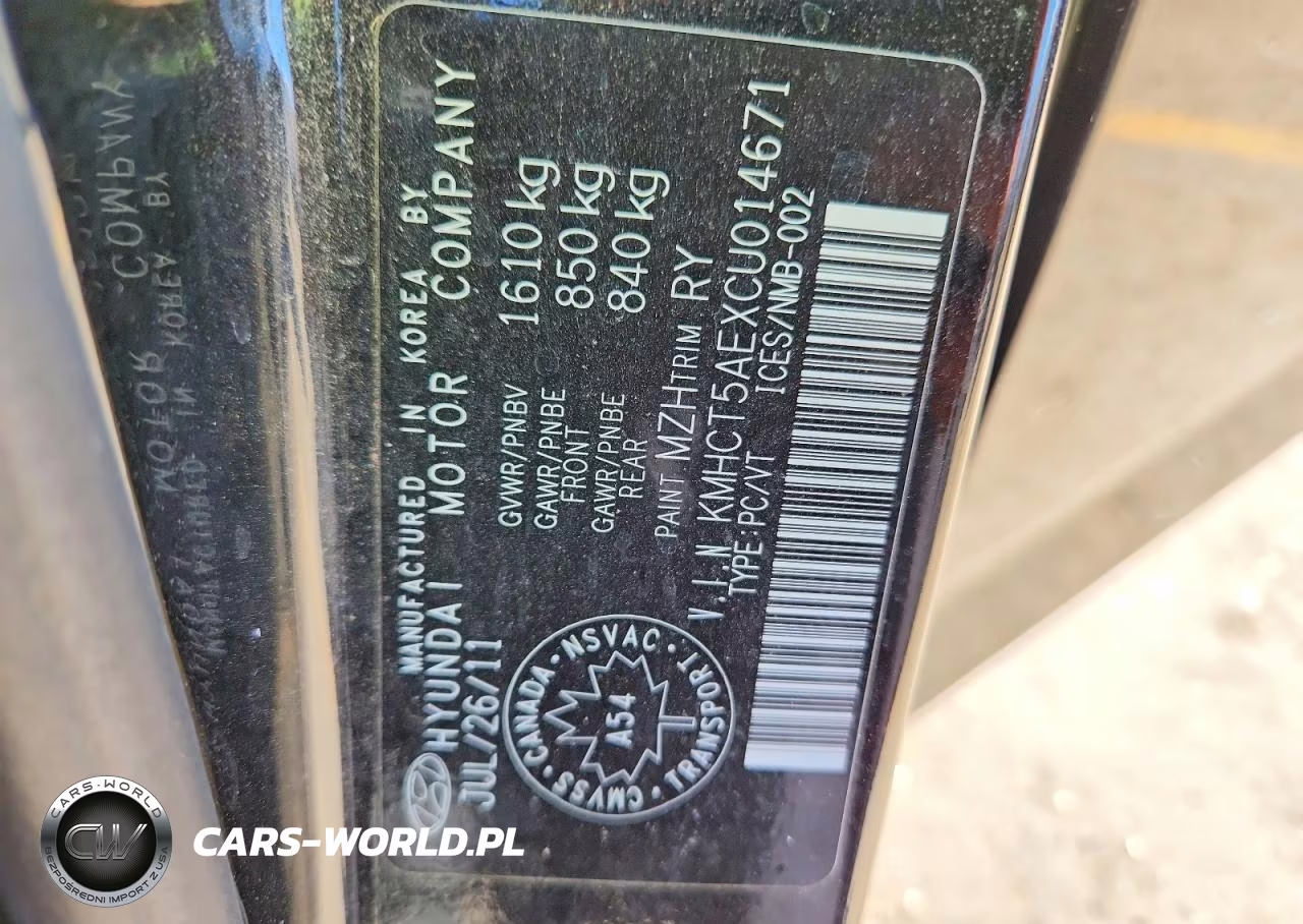 2012 Hyundai Accent Gs VIN:KMHCT5AEXCU014671 - 12