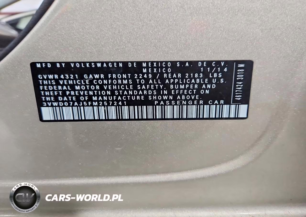 2015 Volkswagen Jetta Se VIN:3VWD07AJ5FM257241 - 12