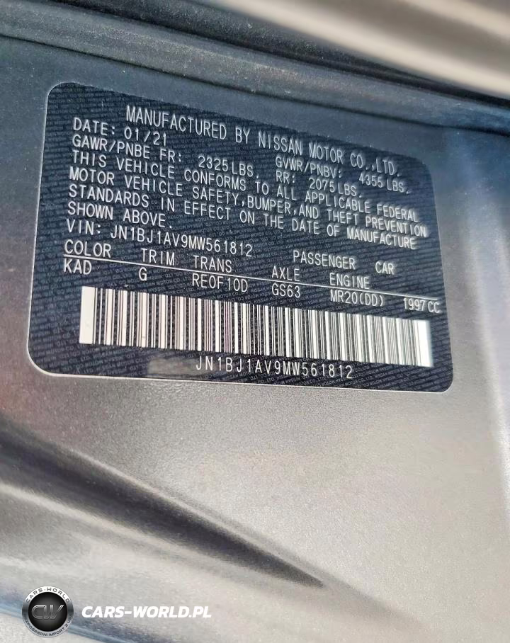 2021 Nissan Rogue Sport S VIN:JN1BJ1AV9MW561812 - 13
