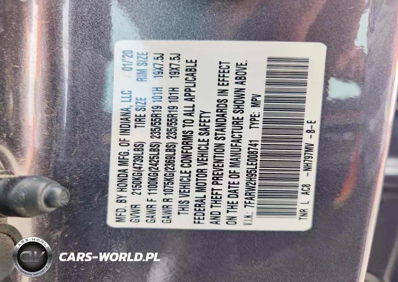 2020 Honda Cr-V Touring VIN:7FARW2H95LE008741 - 13