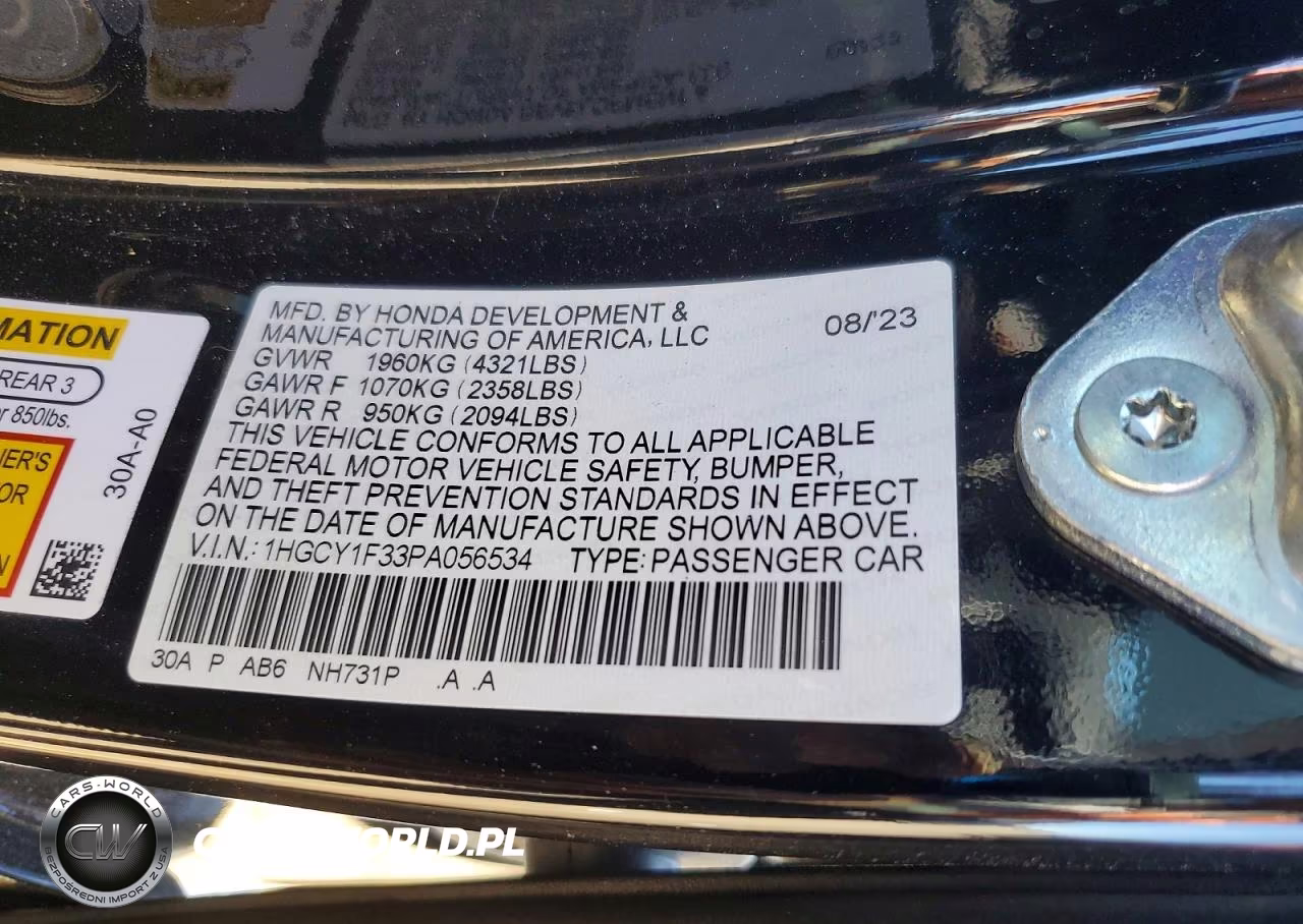 2023 Honda Accord Ex VIN:1HGCY1F33PA056534 - 12