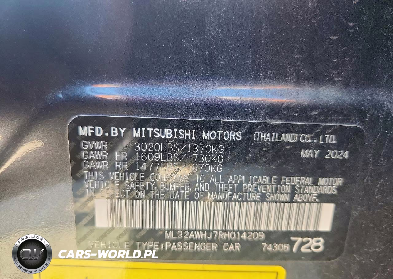 2024 Mitsubishi Mirage Se VIN:ML32AWHJ7RH014209 - 13