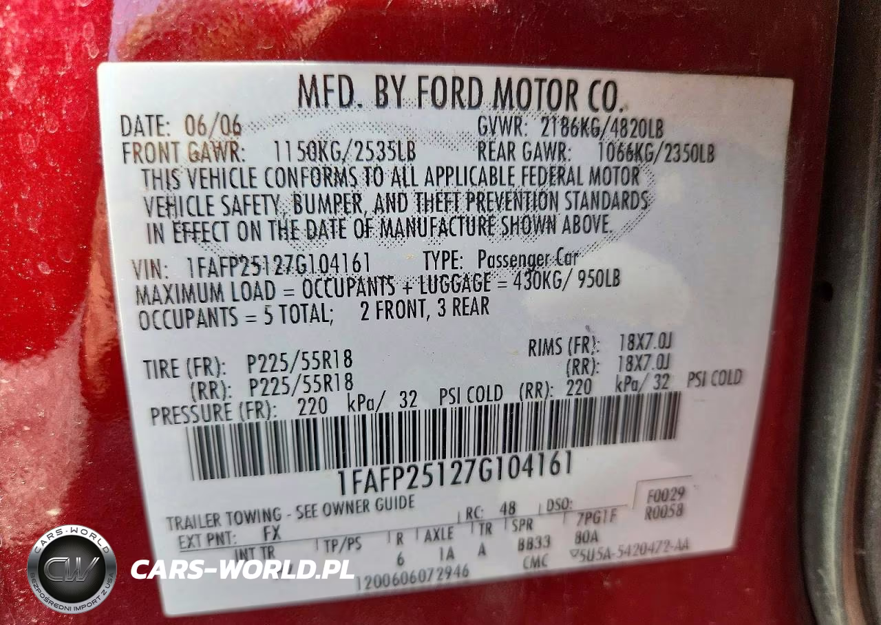 2007 Ford Five Hundred Limited VIN:1FAFP25127G104161 - 13
