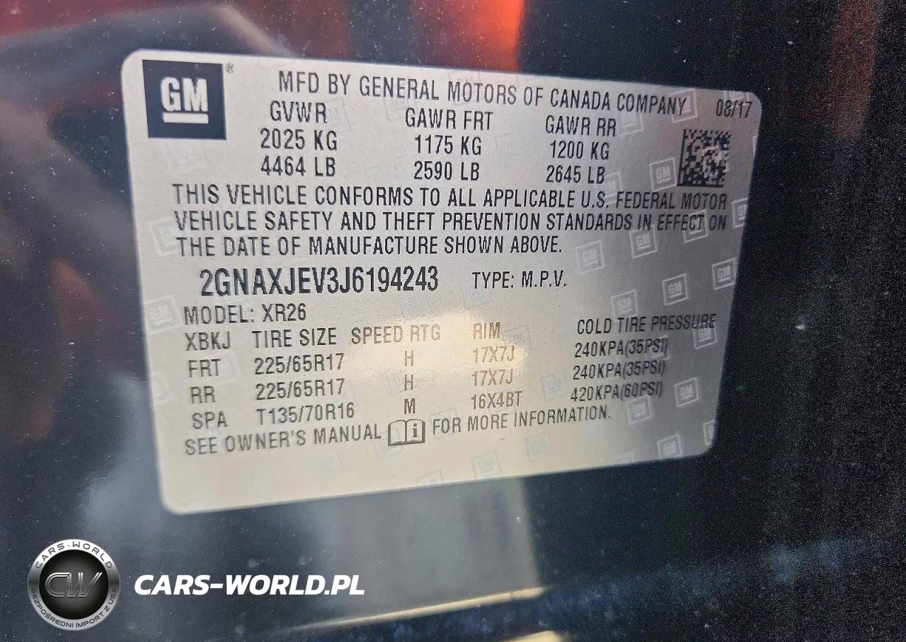 2018 Chevrolet Equinox Lt VIN:2GNAXJEV3J6194243 - 14