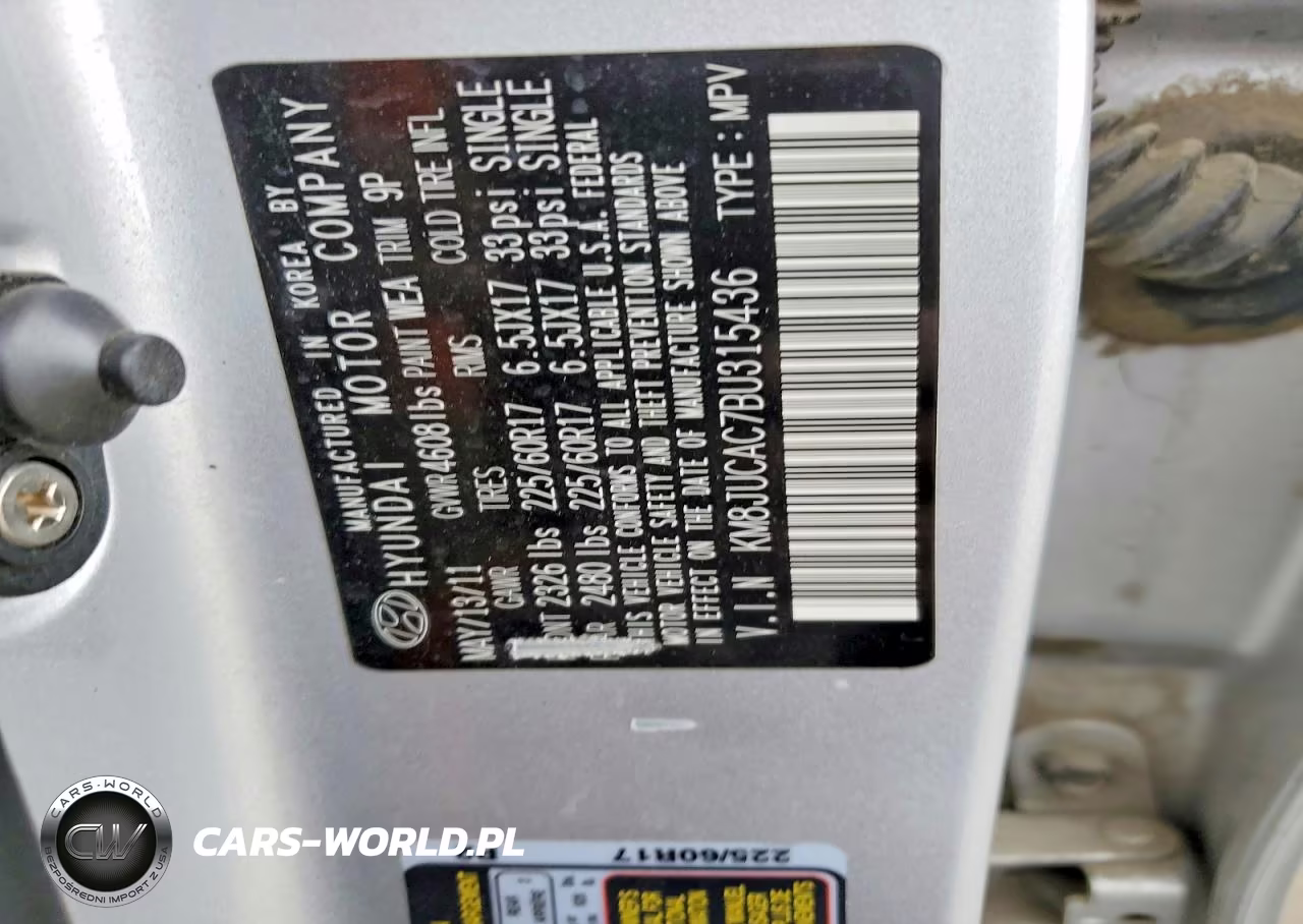 2011 Hyundai Tucson Gls VIN:KM8JUCAC7BU315436 - 13