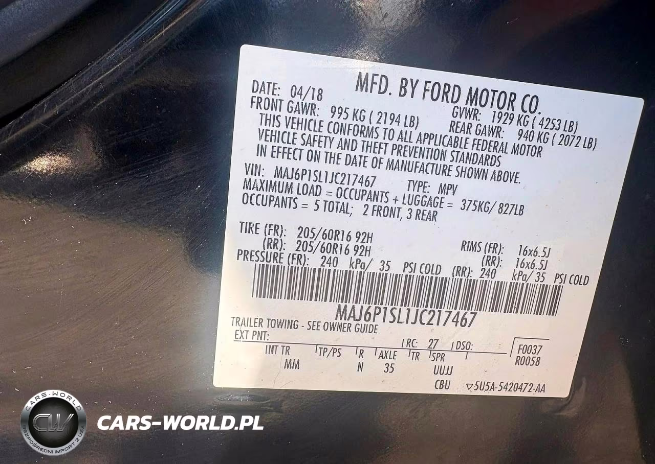 2018 Ford Ecosport S VIN:MAJ6P1SL1JC217467 - 10