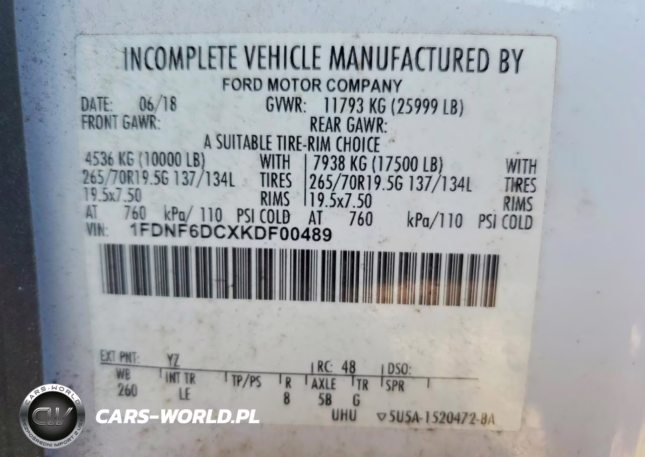 2019 Ford F650 Super Duty VIN:1FDNF6DCXKDF00489 - 12
