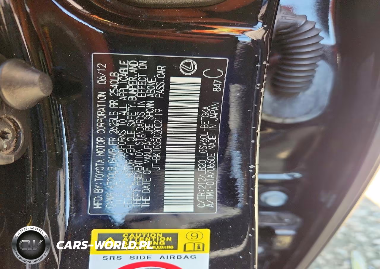 2013 Lexus Es 350 VIN:JTHBK1GG5D2002119 - 12