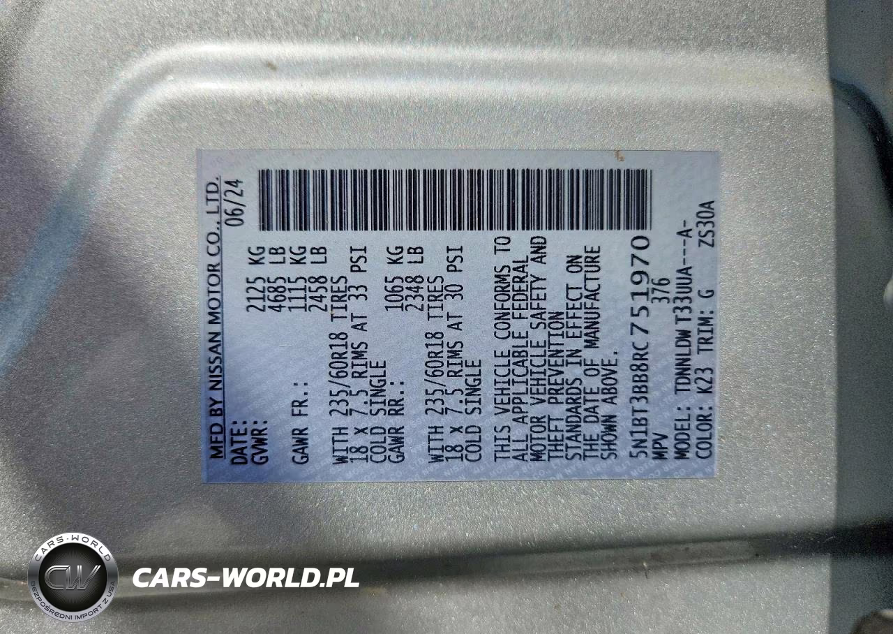 2024 Nissan Rogue Sv VIN:5N1BT3BB8RC751970 - 13