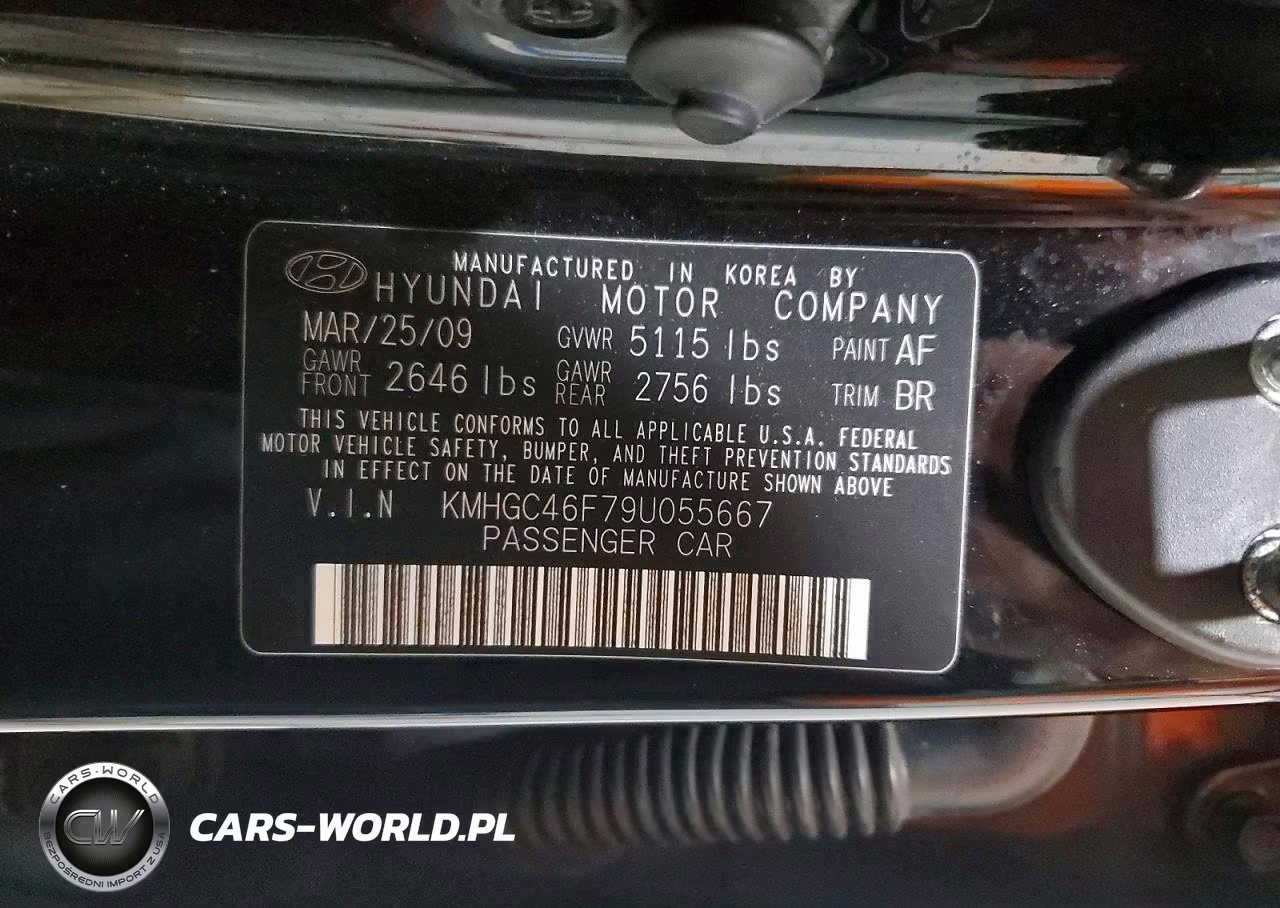 2009 Hyundai Genesis 4.6L VIN:KMHGC46F79U055667 - 13