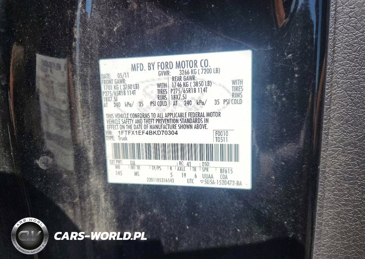 2011 Ford F150 Super Cab VIN:1FTFX1EF4BKD70304 - 12