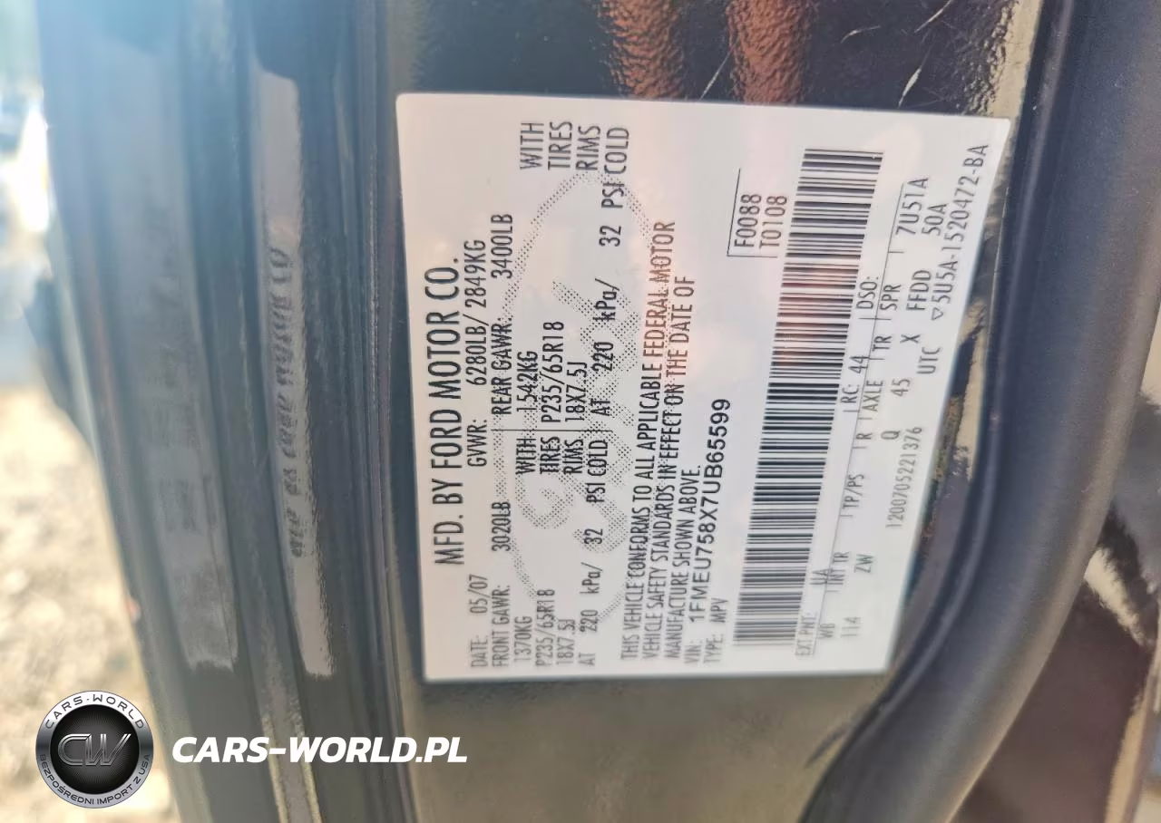 2007 Ford Explorer Limited VIN:1FMEU758X7UB65599 - 13