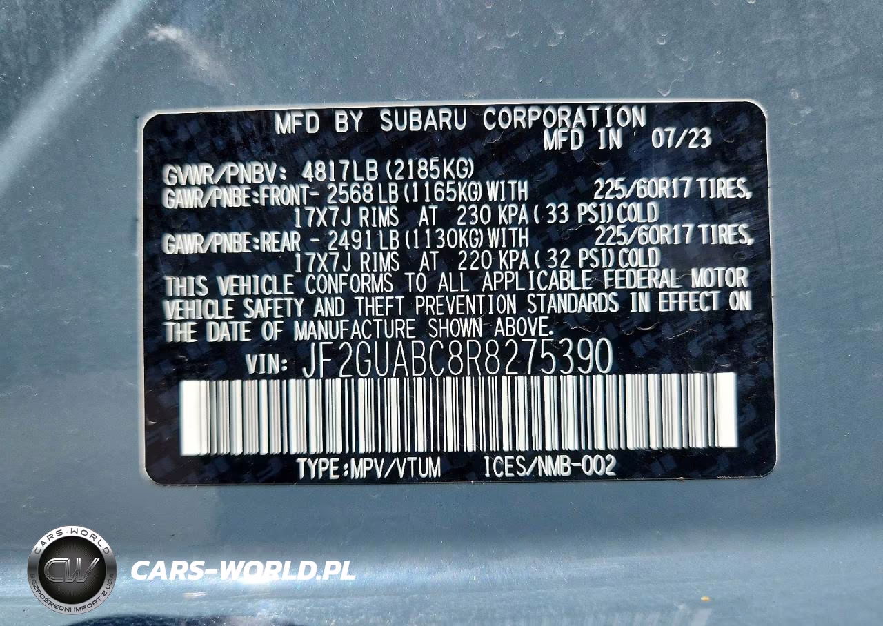 2024 Subaru Crosstrek VIN:JF2GUABC8R8275390 - 13