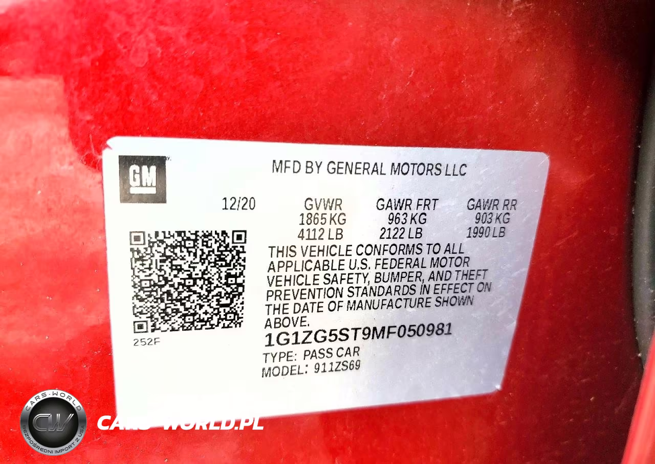 2021 Chevrolet Malibu Rs VIN:1G1ZG5ST9MF050981 - 12