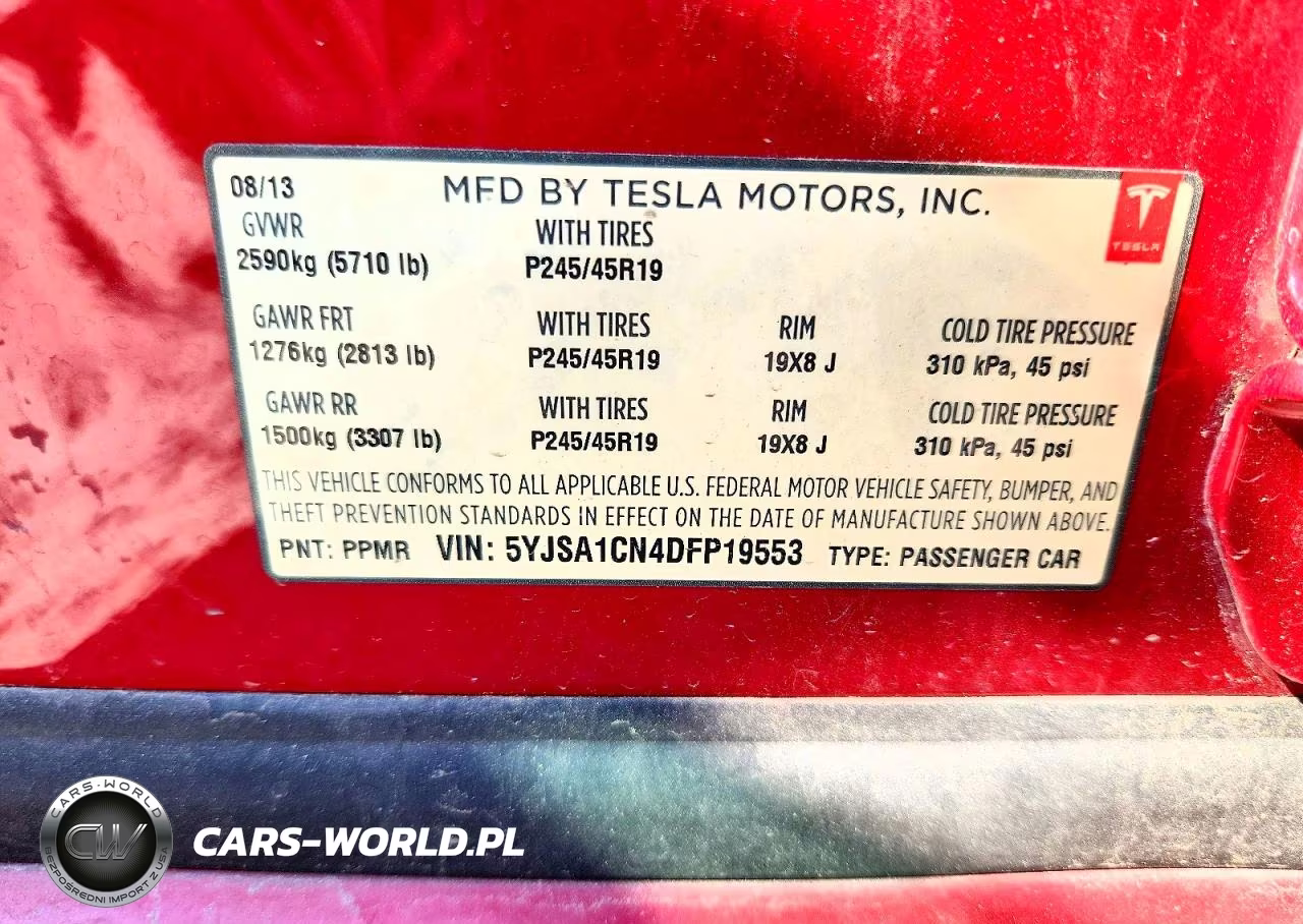 2013 Tesla Model S VIN:5YJSA1CN4DFP19553 - 12