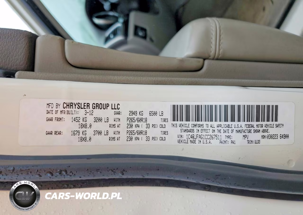 2012 Jeep Grand Cherokee Laredo VIN:1C4RJFAG1CC267511 - 13