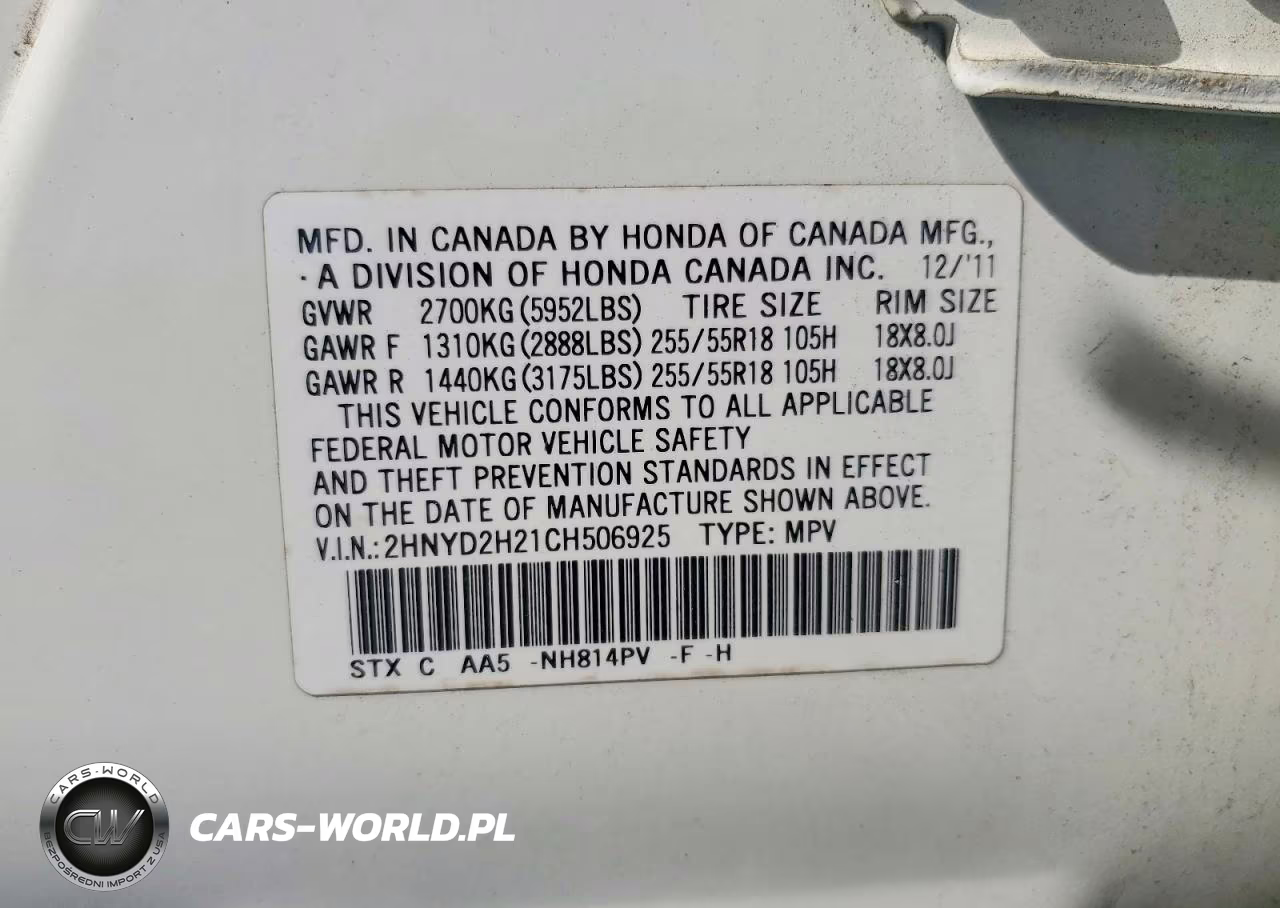2012 Acura Mdx VIN:2HNYD2H21CH506925 - 14