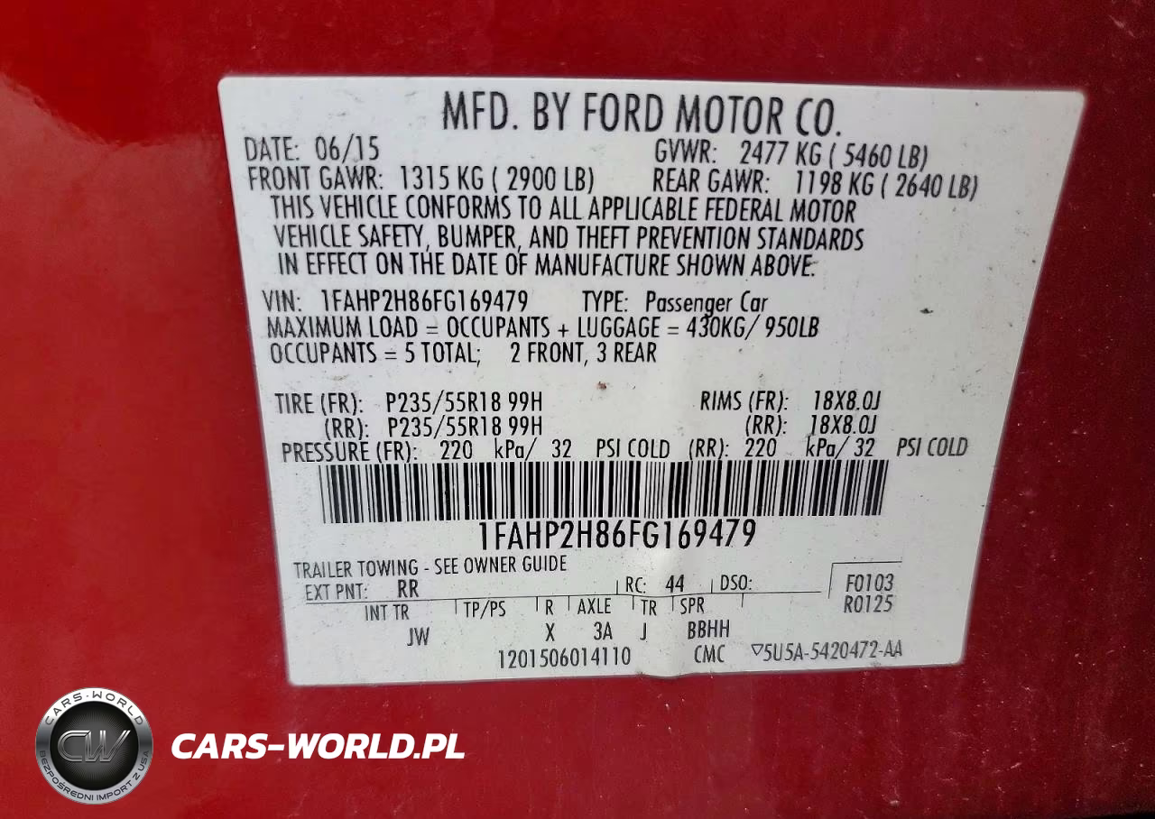 2015 Ford Taurus Sel VIN:1FAHP2H86FG169479 - 12