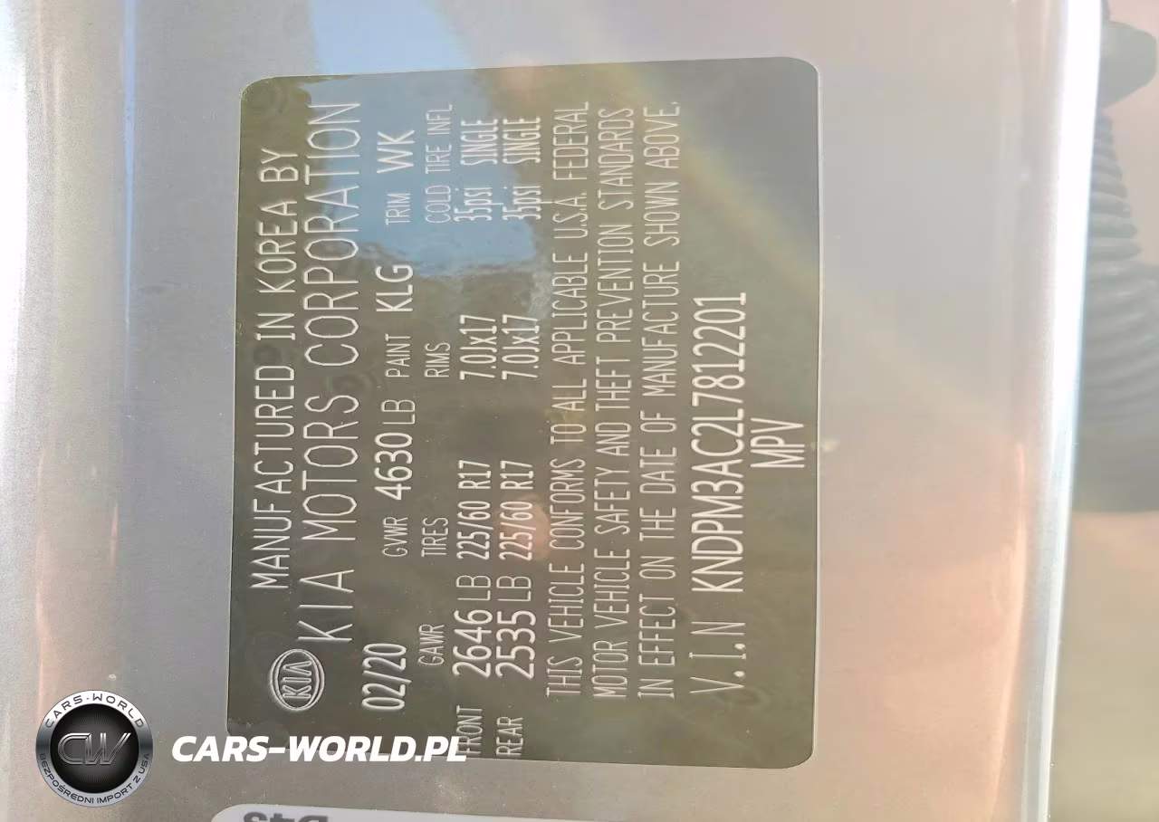 2020 Kia Sportage Lx VIN:KNDPM3AC2L7812201 - 12