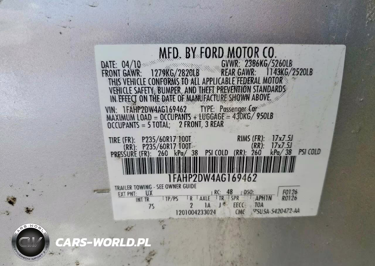 2010 Ford Taurus Se VIN:1FAHP2DW4AG169462 - 12