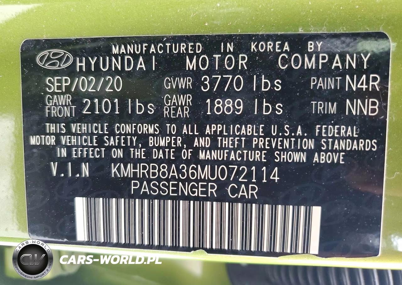 2021 Hyundai Venue Se VIN:KMHRB8A36MU072114 - 14