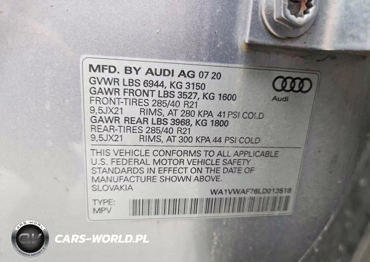 2020 Audi Sq7 Prestige VIN:WA1VWAF76LD013518 - 14