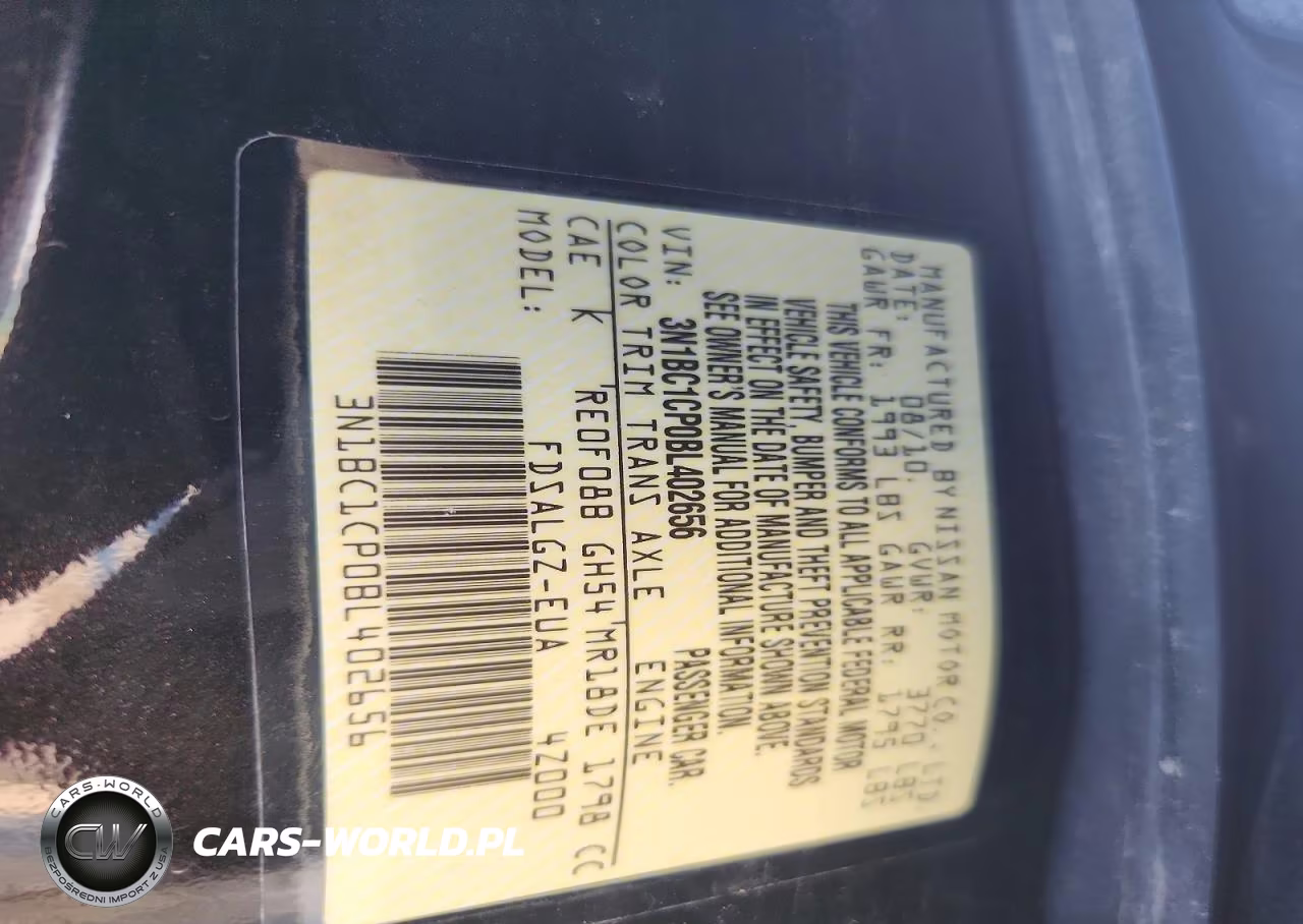 2011 Nissan Versa 1.8 S VIN:3N1BC1CP0BL402656 - 12