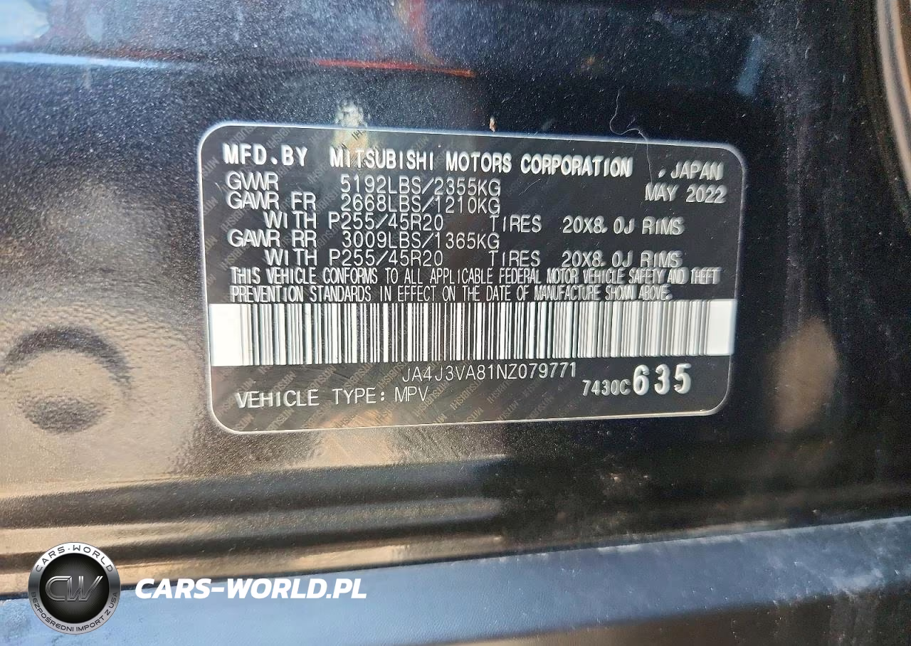 2022 Mitsubishi Outlander Sel VIN:JA4J3VA81NZ079771 - 13
