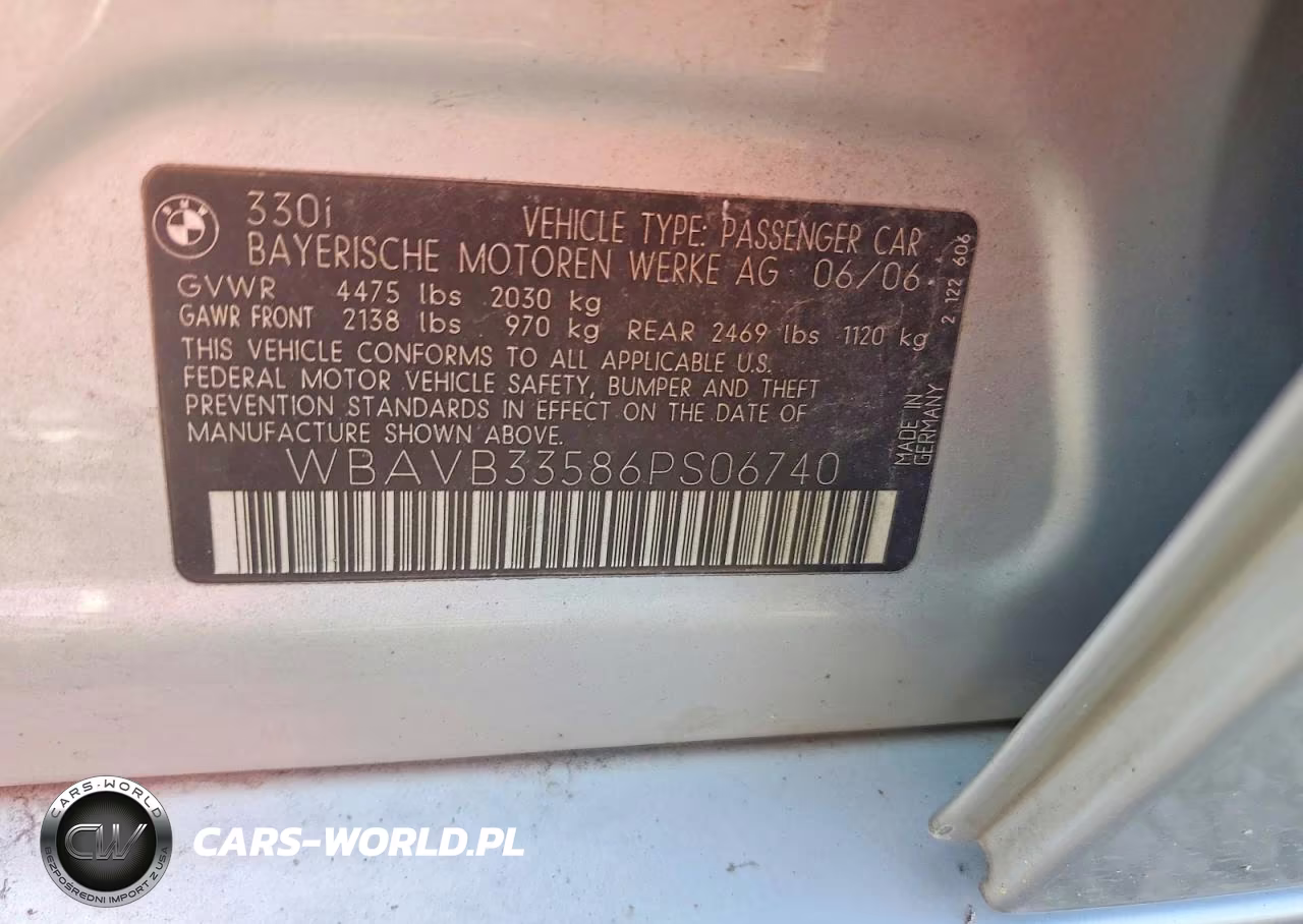 2006 BMW 330 I VIN:WBAVB33586PS06740 - 12