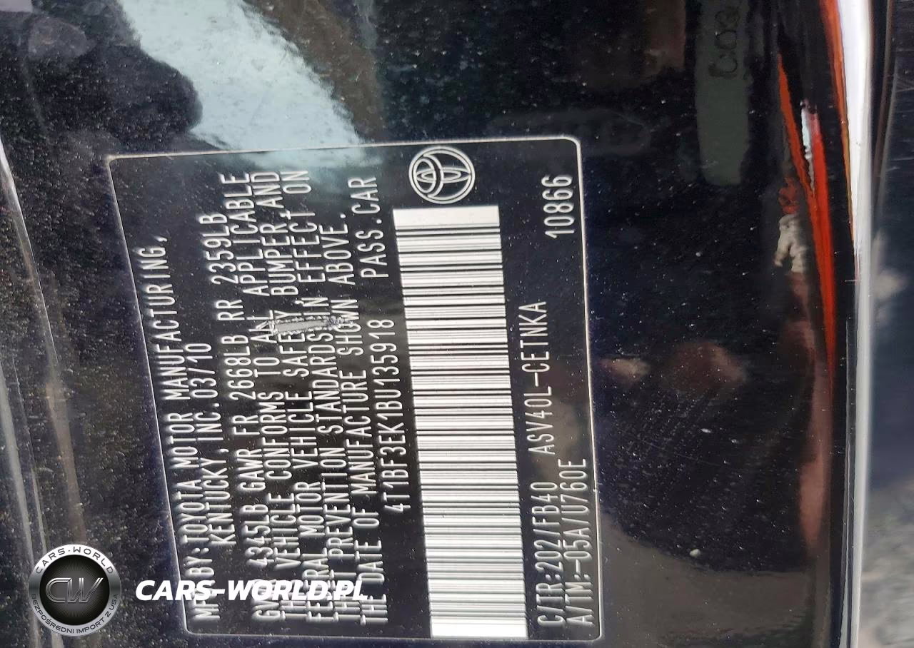 2011 Toyota Camry Le VIN:4T1BF3EK1BU135918 - 13