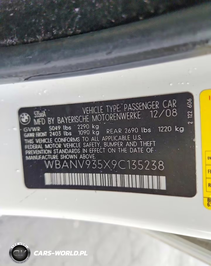 2009 BMW 535 Xi VIN:WBANV935X9C135238 - 12