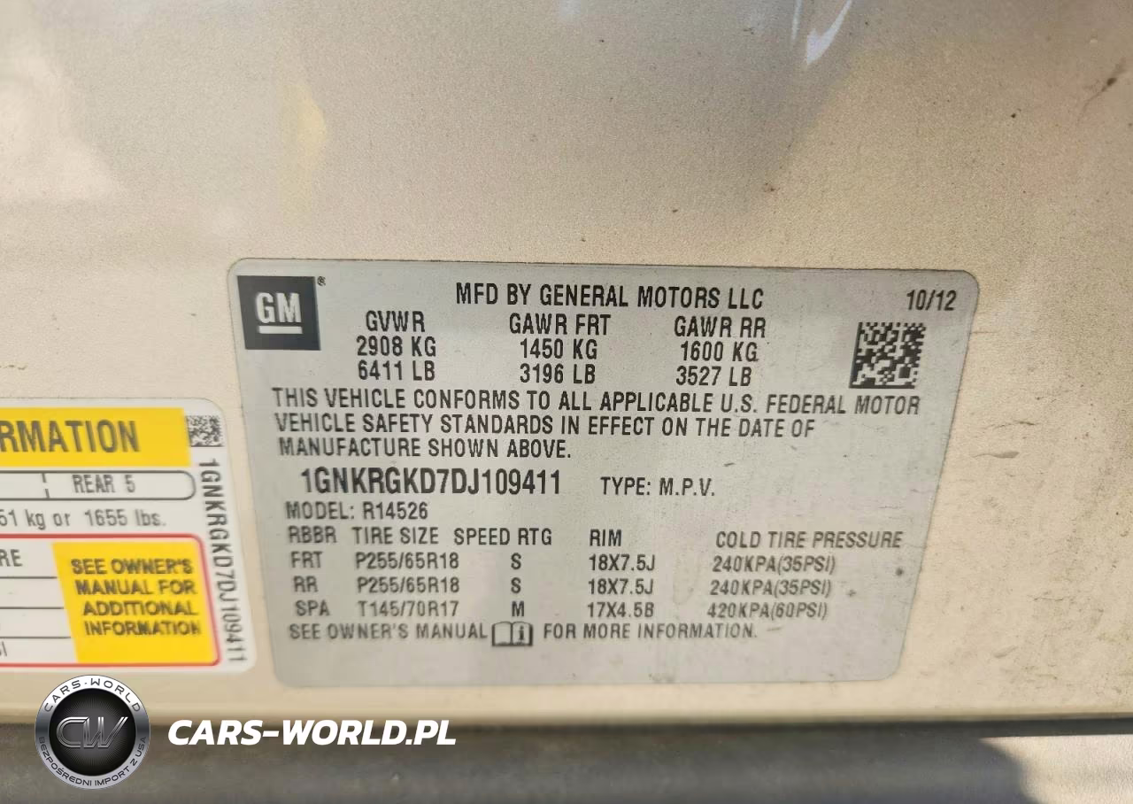 2013 Chevrolet Traverse Lt VIN:1GNKRGKD7DJ109411 - 14