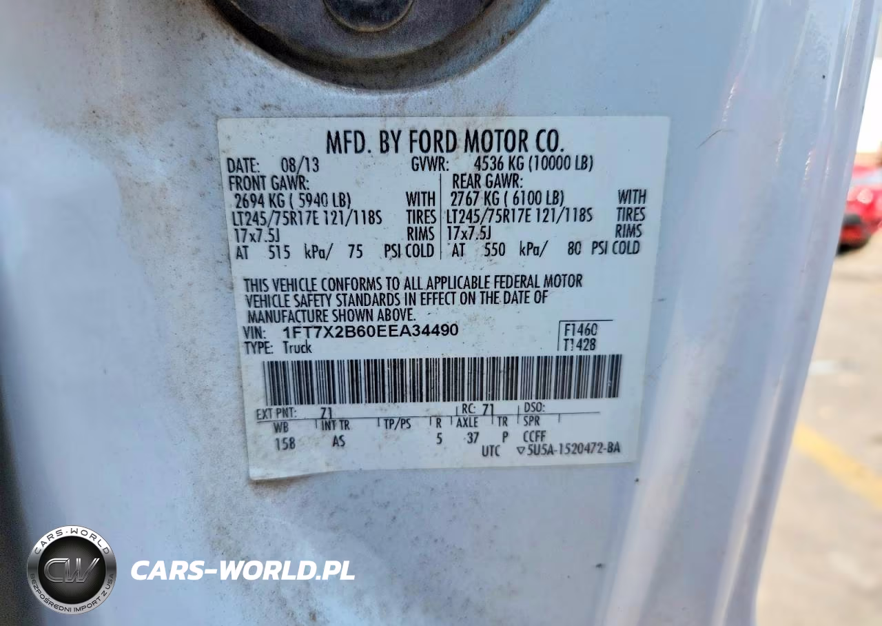 2014 Ford F250 Super Duty VIN:1FT7X2B60EEA34490 - 12