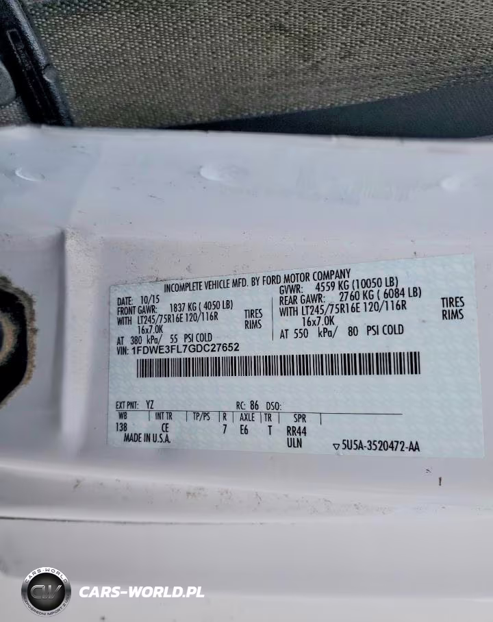 2016 Ford Econoline E350 Super Duty Cutaway Van VIN:1FDWE3FL7GDC27652 - 13