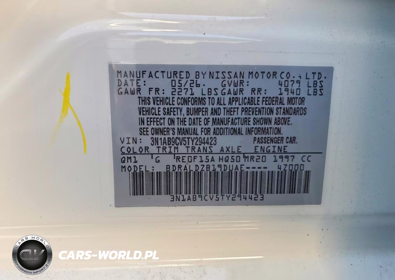 2026 Nissan Sentra Sv VIN:3N1AB9CV5TY294423 - 13