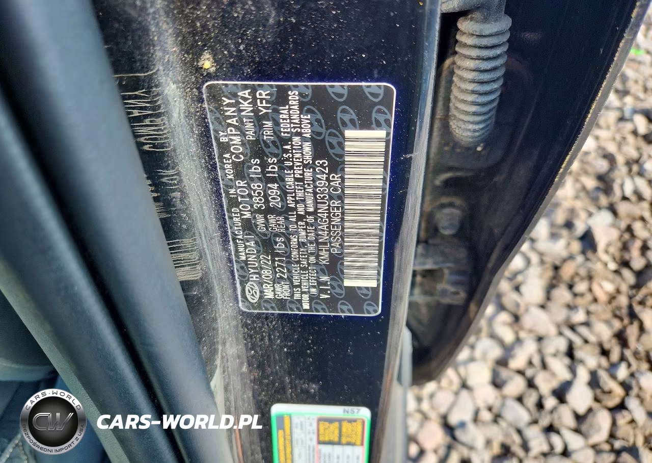 2022 Hyundai Elantra Sel VIN:KMHLN4AG4NU339423 - 12
