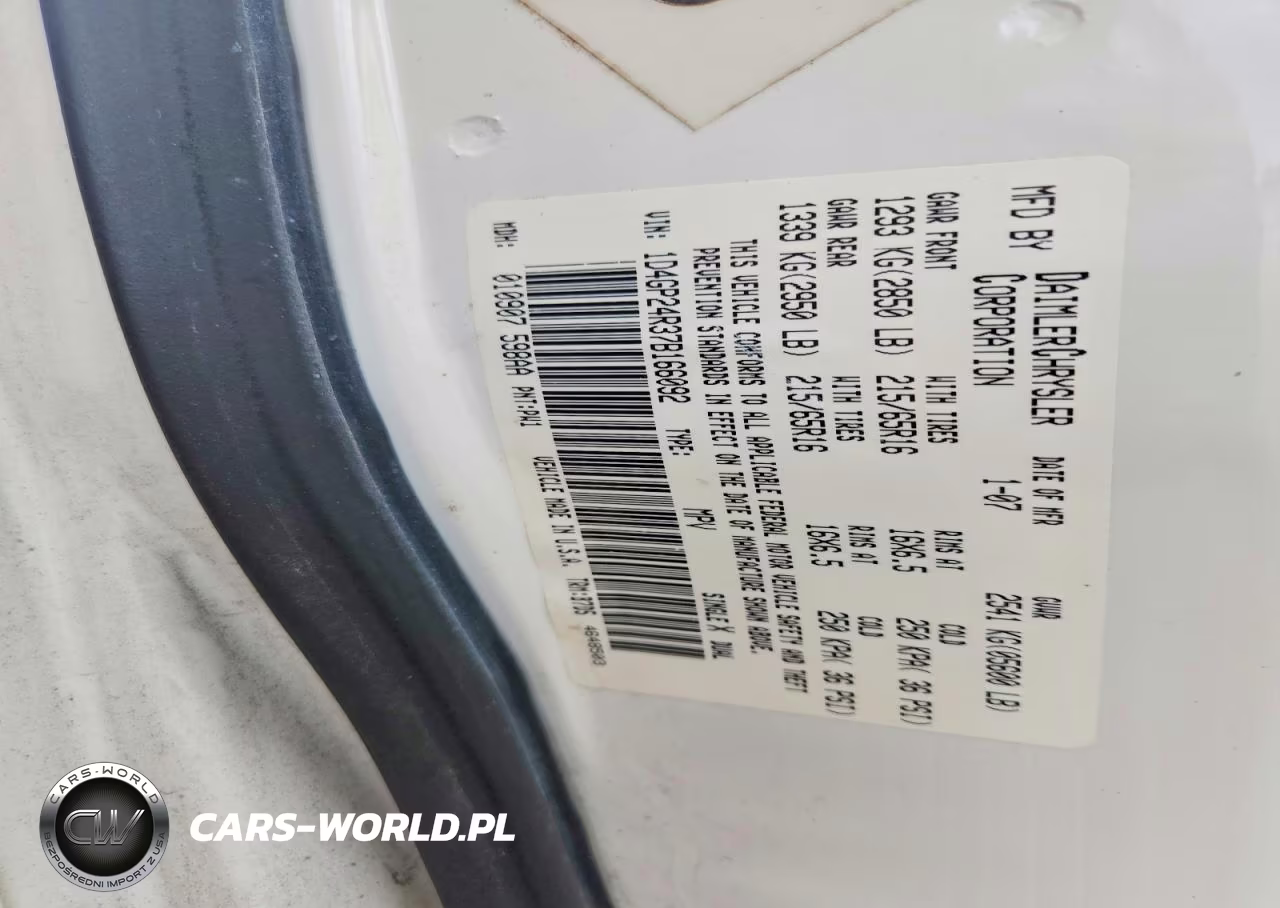 2007 Dodge Grand Caravan Se VIN:1D4GP24R37B166092 - 12