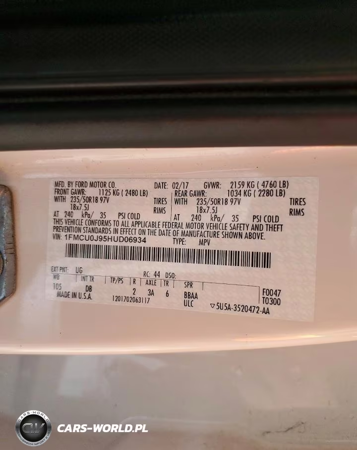 2017 Ford Escape Titanium VIN:1FMCU0J95HUD06934 - 13