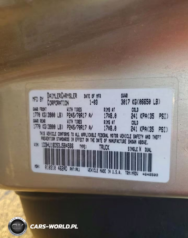2003 Dodge Ram 1500 St VIN:1D3HU18D53J584566 - 13