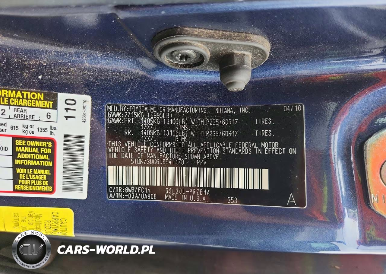 2018 Toyota Sienna Le VIN:5TDKZ3DC6JS941178 - 14