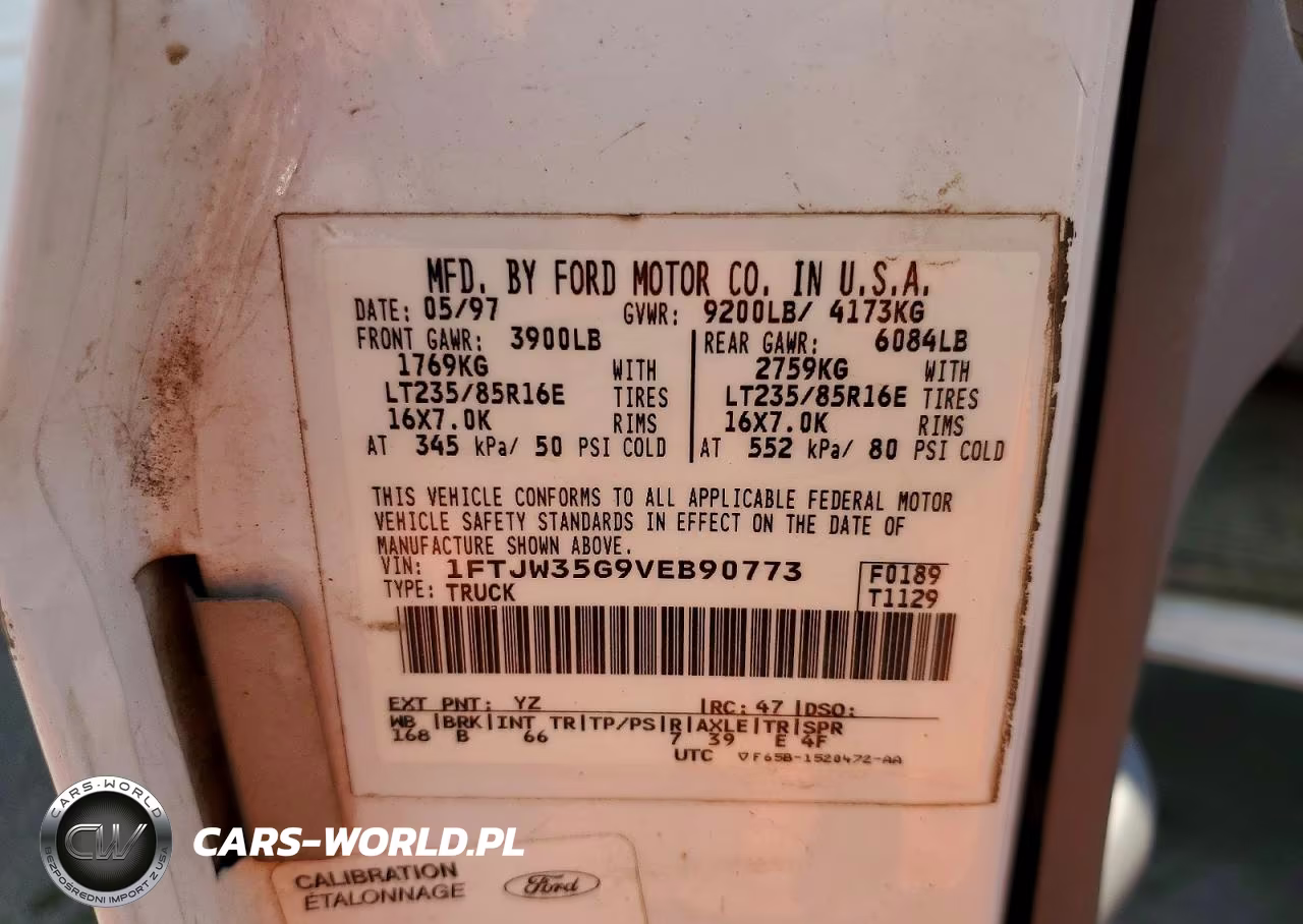 1997 Ford F350 VIN:1FTJW35G9VEB90773 - 12