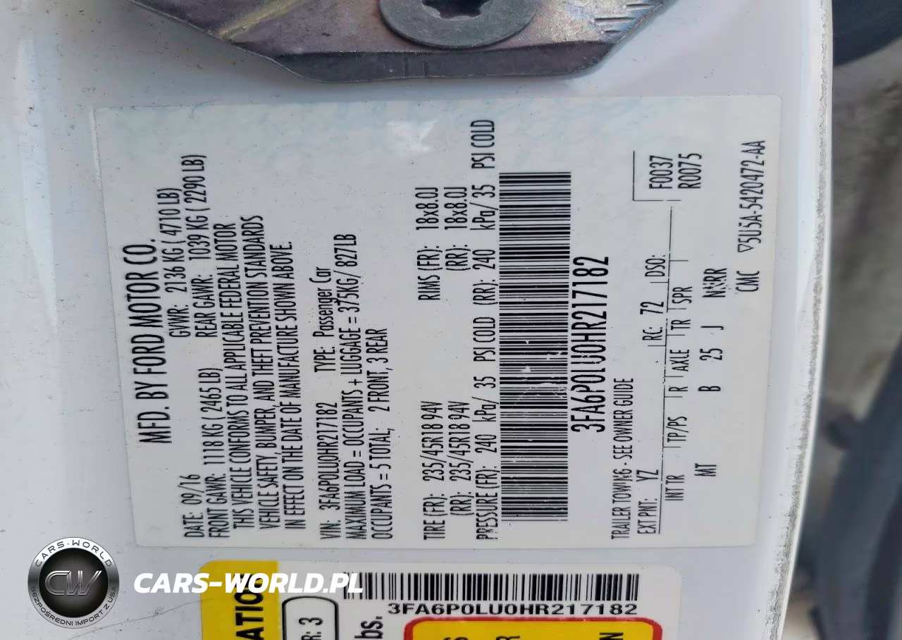 2017 Ford Fusion Se Hybrid VIN:3FA6P0LU0HR217182 - 12