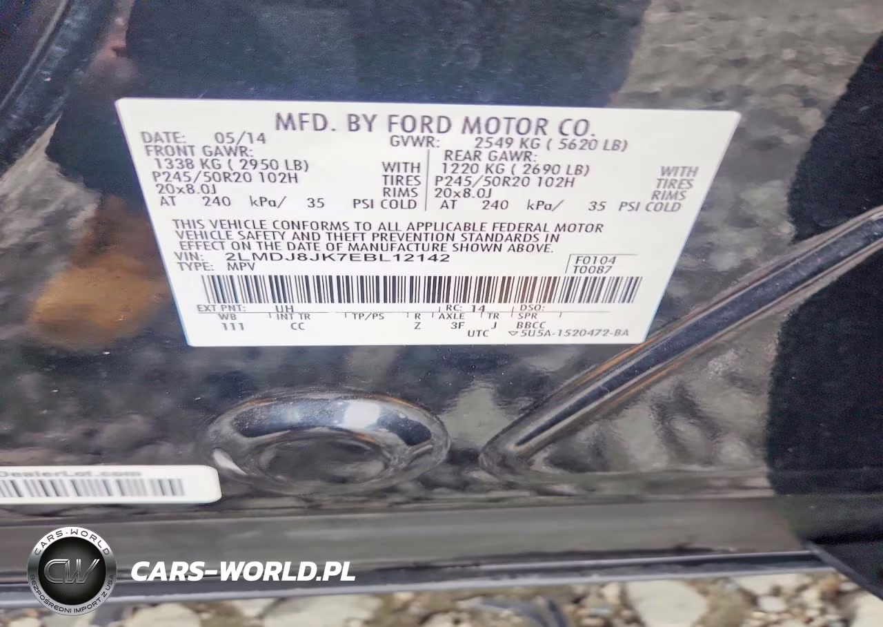 2014 Lincoln Mkx VIN:2LMDJ8JK7EBL12142 - 12