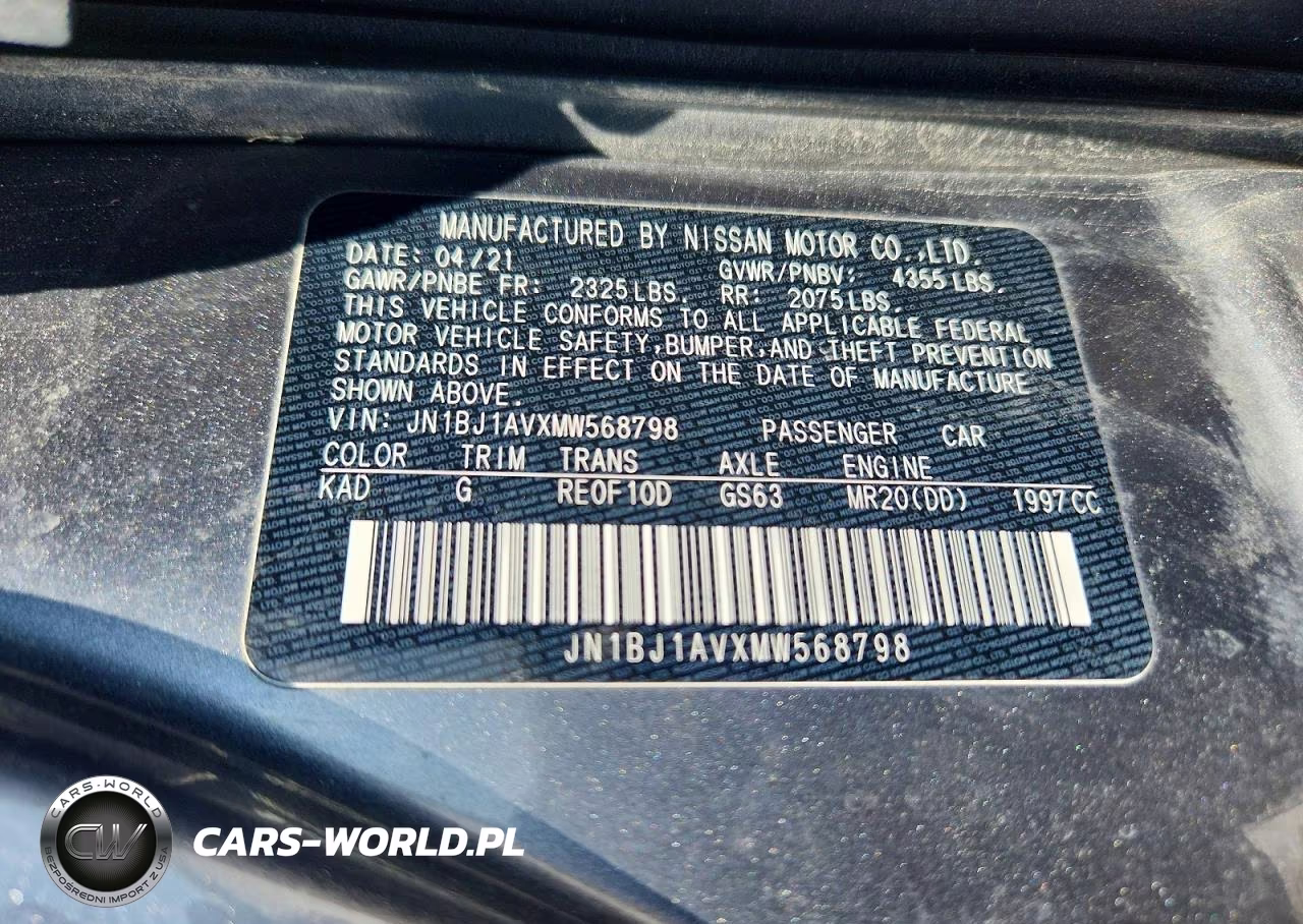 2021 Nissan Rogue Sport S VIN:JN1BJ1AVXMW568798 - 14
