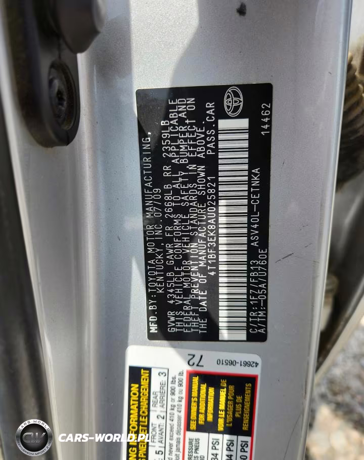 2010 Toyota Camry Le VIN:4T1BF3EK8AU025821 - 12