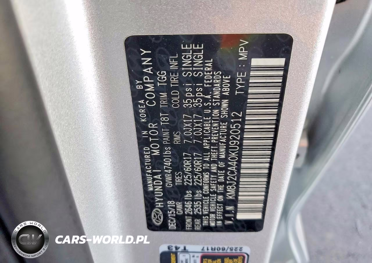 2019 Hyundai Tucson Se VIN:KM8J2CA40KU920512 - 13