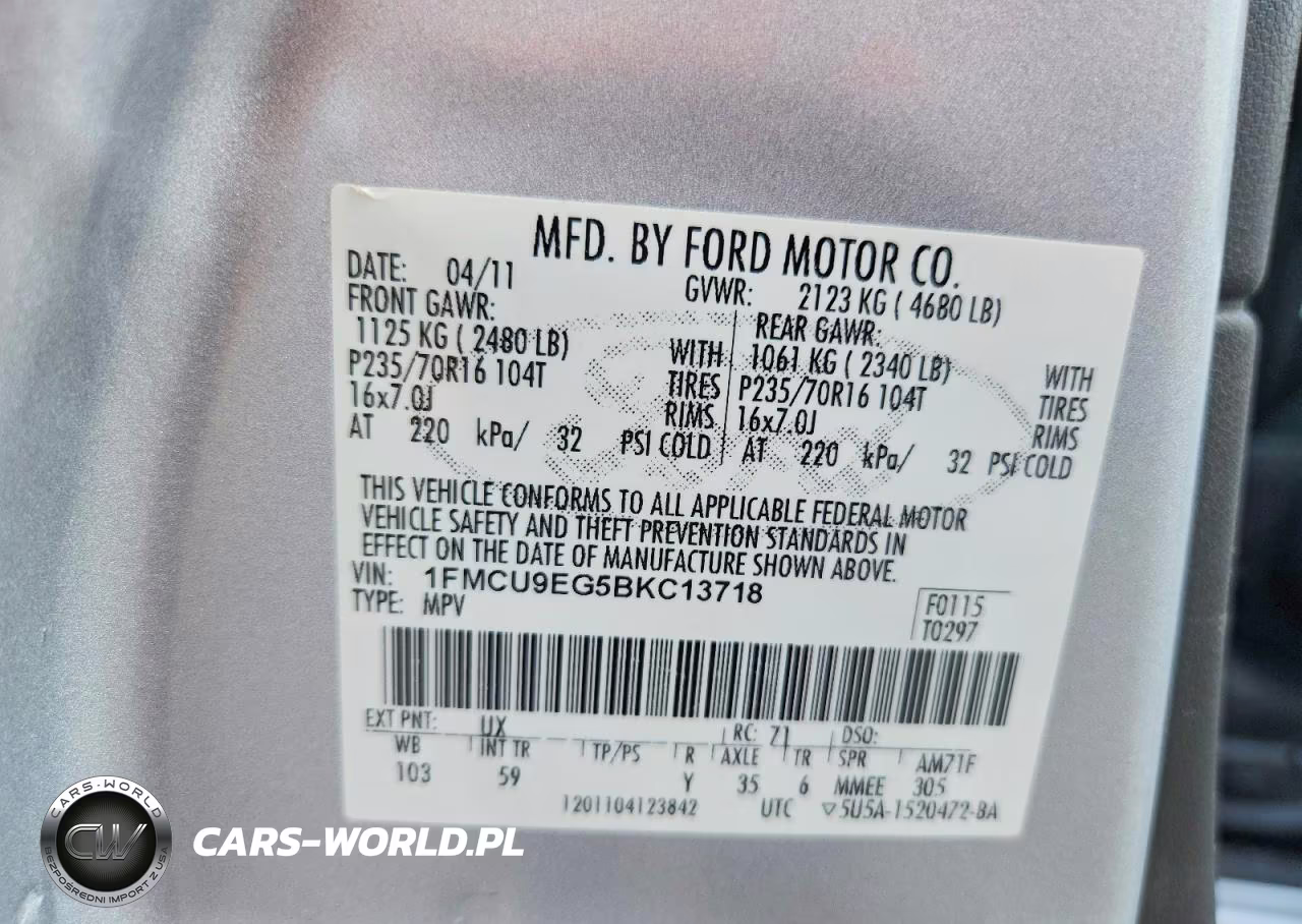 2011 Ford Escape Limited VIN:1FMCU9EG5BKC13718 - 12