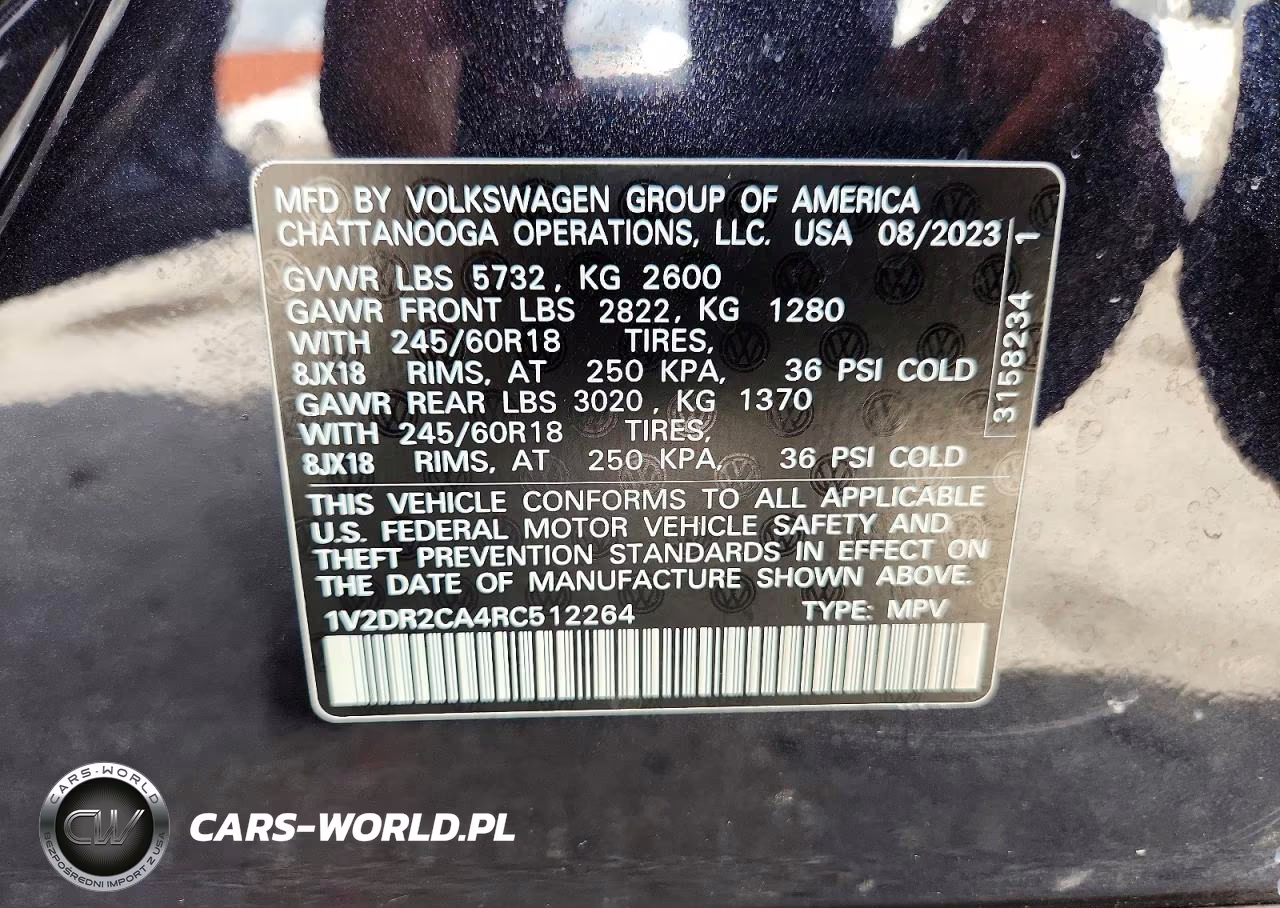 2024 Volkswagen Atlas Se VIN:1V2DR2CA4RC512264 - 13