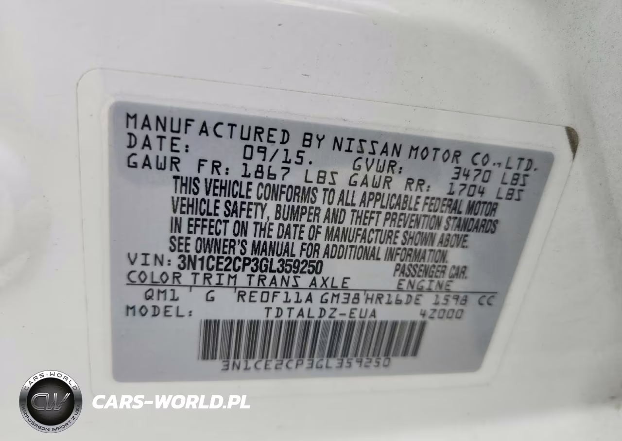 2016 Nissan Versa Note Sv VIN:3N1CE2CP3GL359250 - 12